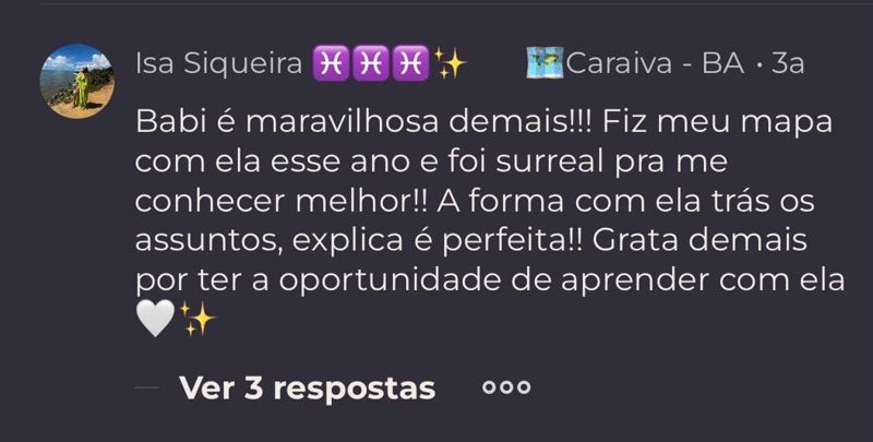 Depoimento de aluna da Babi