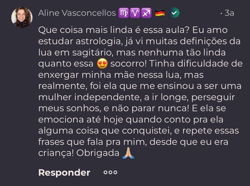 Depoimento de aluna da Babi