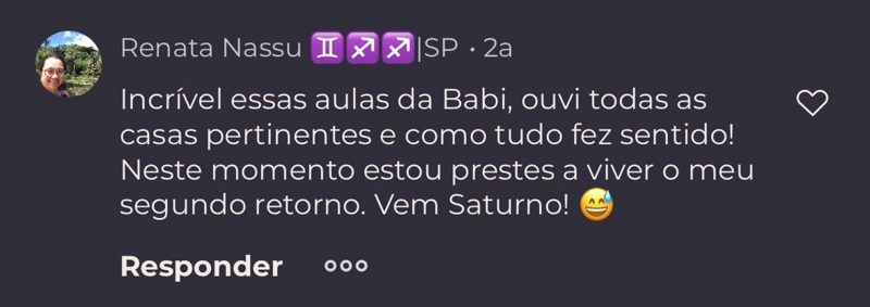 Depoimento de aluna da Babi